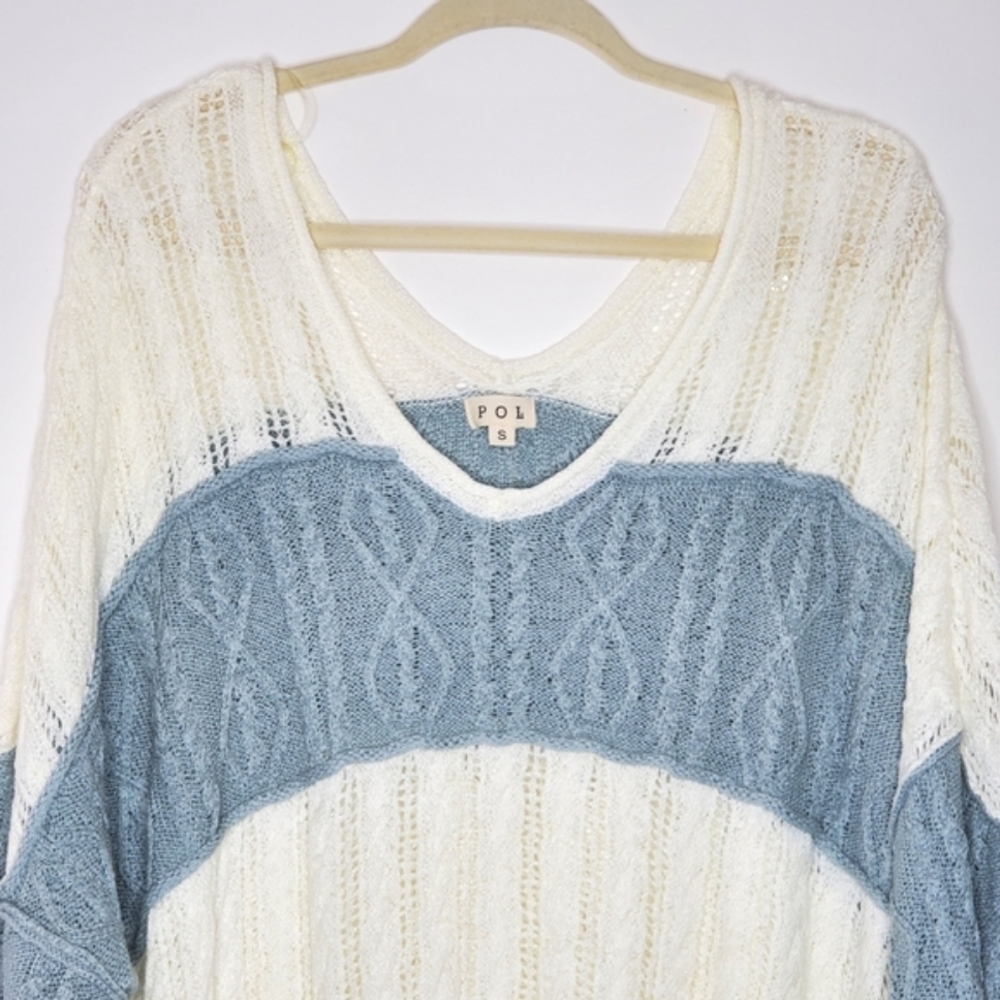 Pol Oversized Color Block Top Distressed Pullover… - image 3